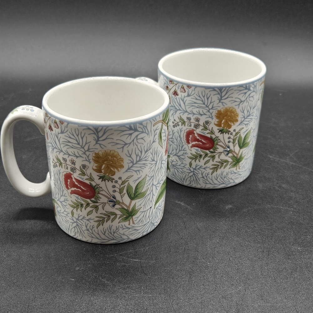 Spode 2 Williamsburg Reserve Collection Blaikley Fern Mugs F2006 England, 3.5"H